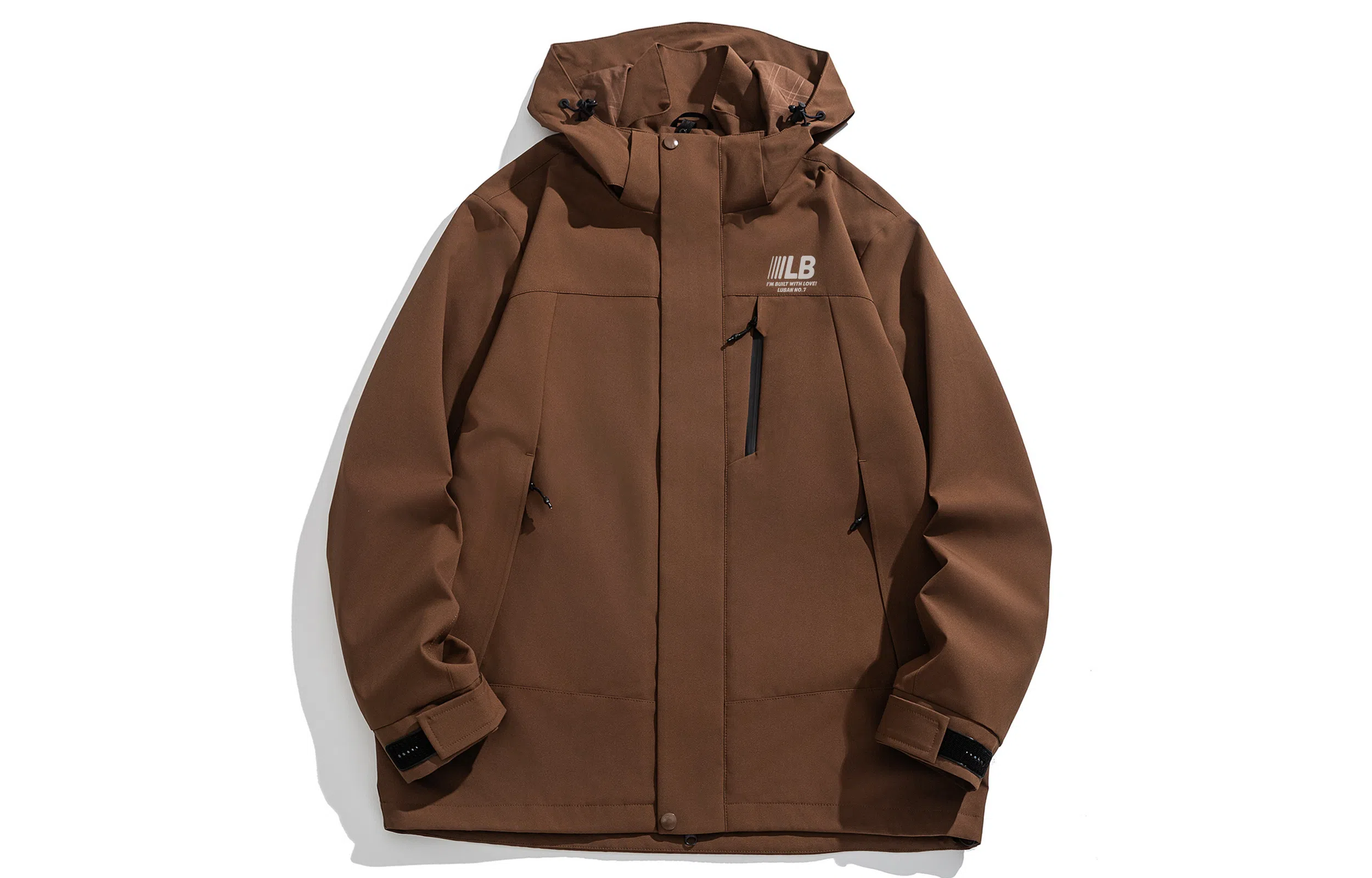 王者荣耀 美式复古拼接撞色多口袋工装连帽外套宽松舒适户外徒步爬山运动休闲百搭夹克衫 鲁班七号款 男女同款