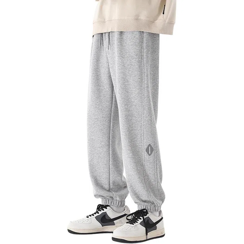 杜克恩 宽松束脚纯色系带休闲裤 男款