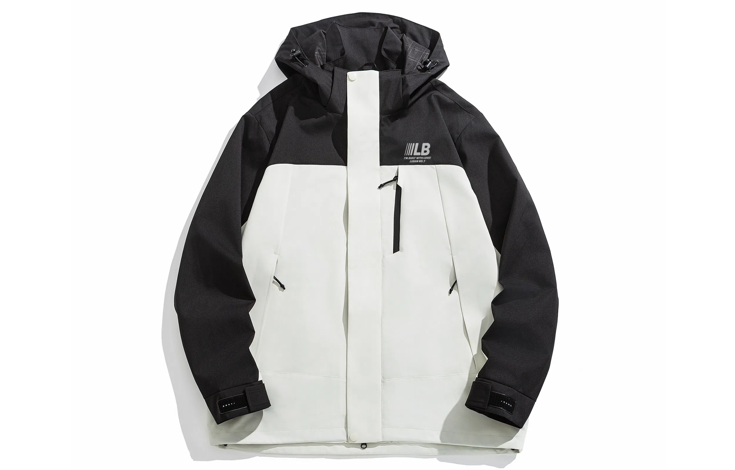 王者荣耀 美式复古拼接撞色多口袋工装连帽外套宽松舒适户外徒步爬山运动休闲百搭夹克衫 鲁班七号款 男女同款