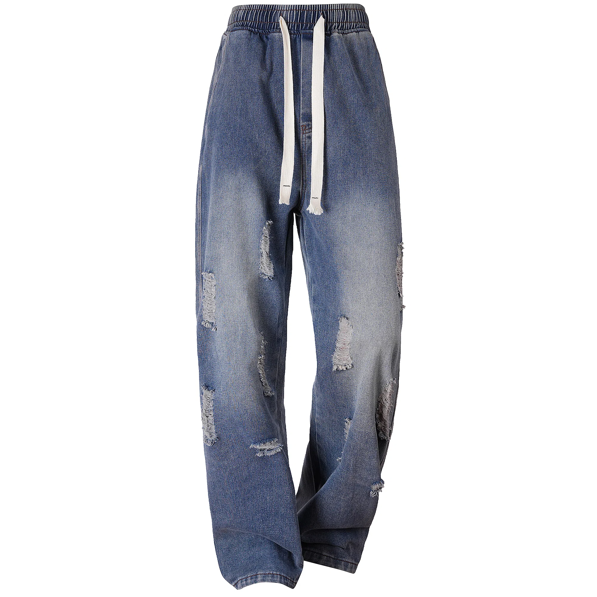 王者荣耀 美式街头经典水洗落色做旧舒适柔软廓形长裤牛仔裤 男女同款