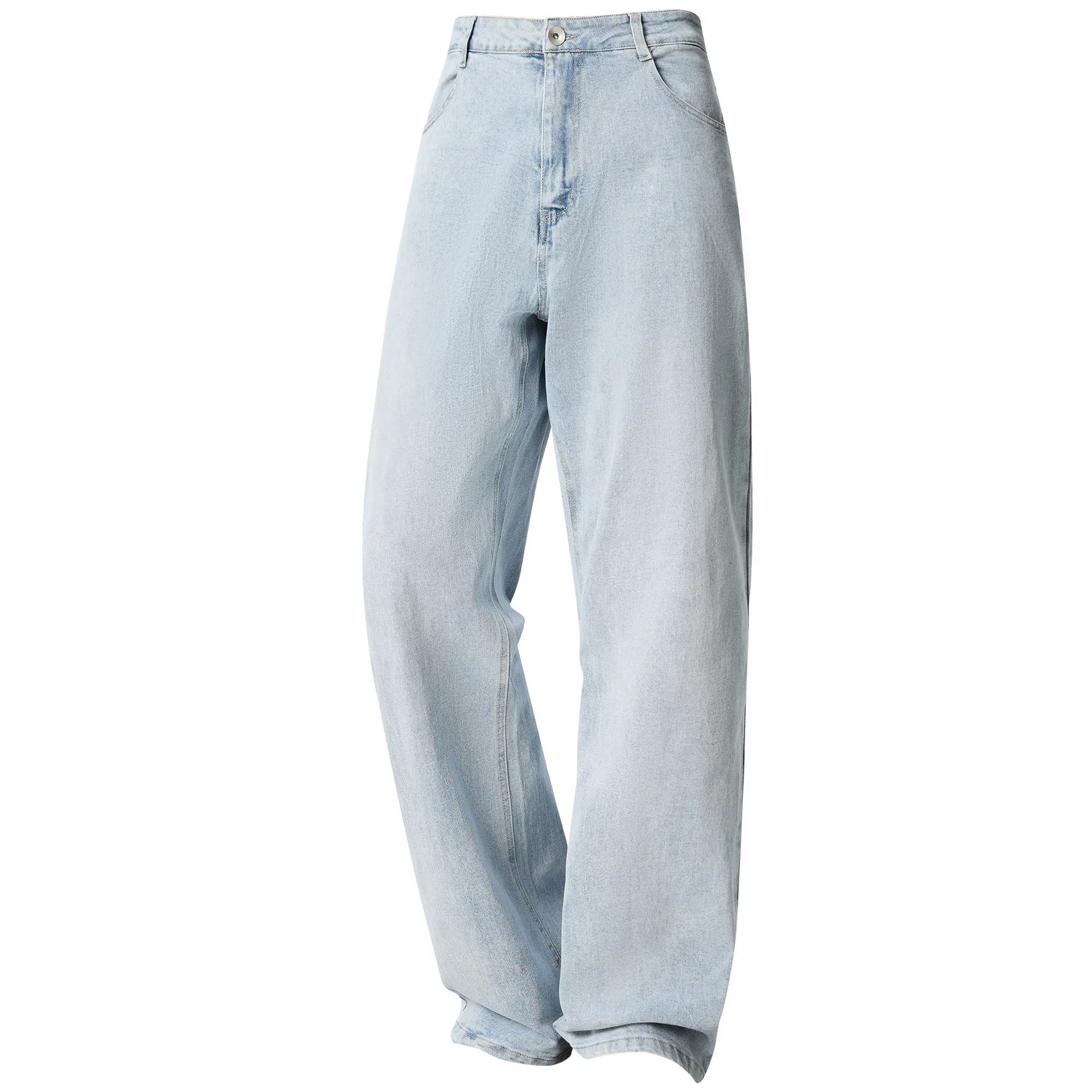 王者荣耀 美式水洗做旧自然落色舒适宽松牛仔裤 男女同款