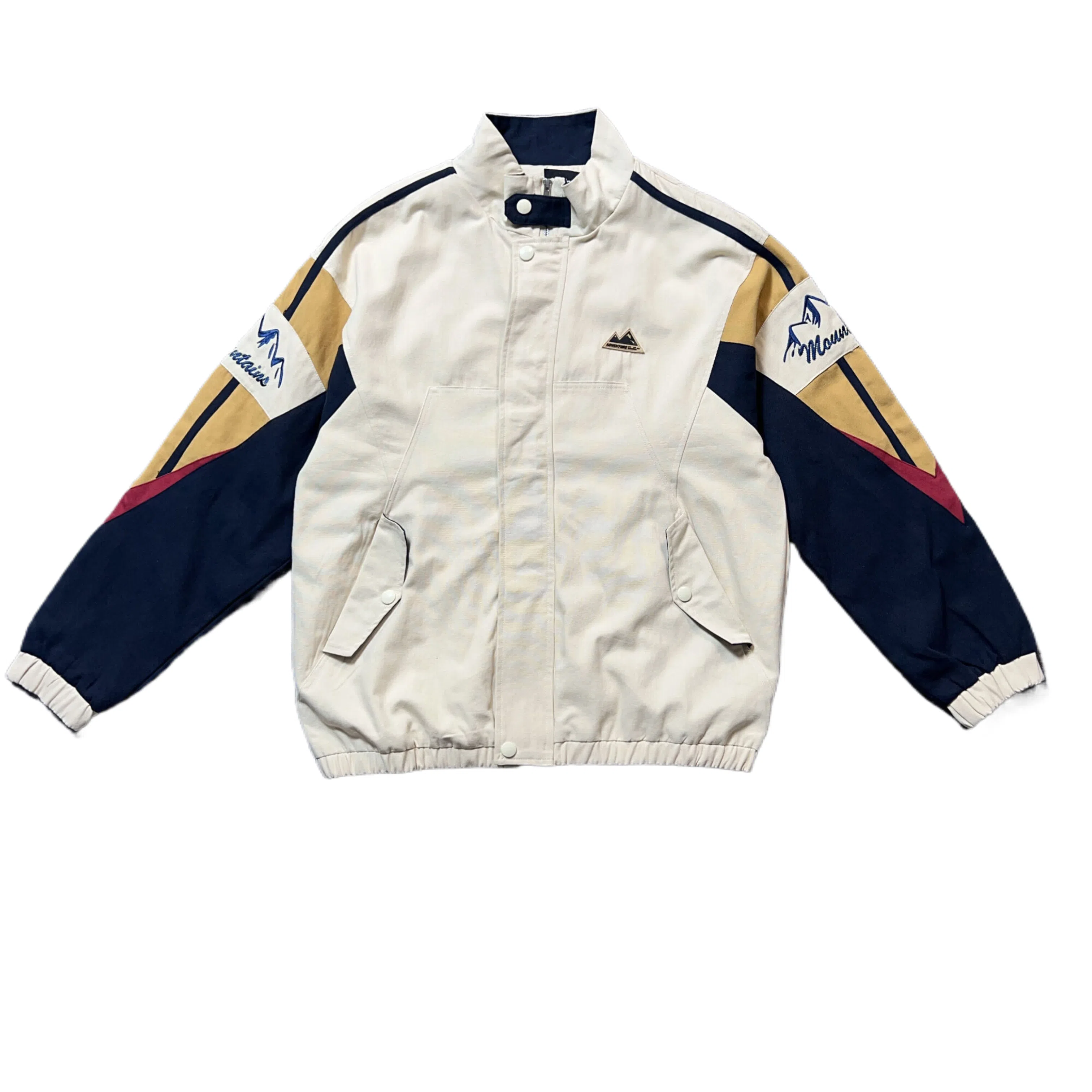 【dme】 美式潮牌山峰绣标撞色拼接立领潮流宽松休闲夹克外套 男女同款