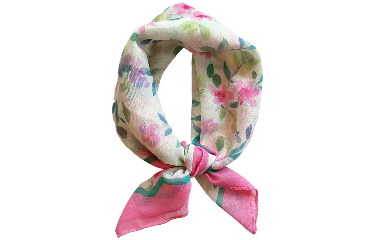 优幽兰 韩版温柔百搭碎花小方巾小众设计田园风甜美打结轻薄透气 丝巾 女款