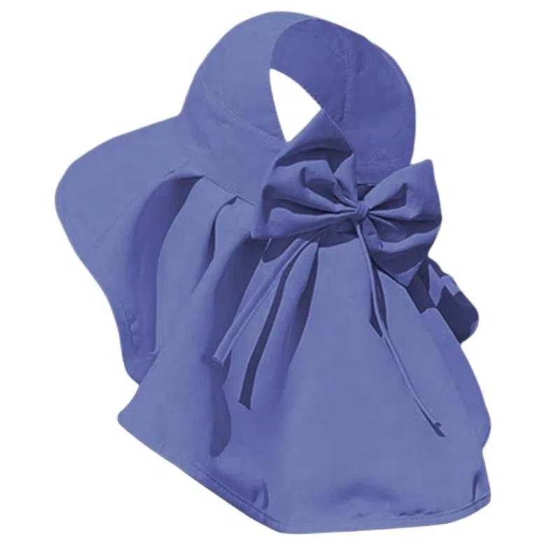 艾佳微 自由度假海边沙滩游玩防晒遮阳大檐披肩时尚蝴蝶结  涤纶 渔夫帽 男女同款情侣款