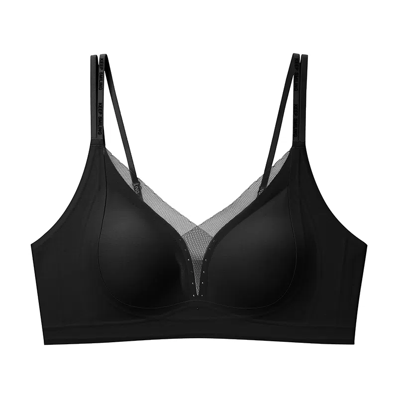 欧迪芬 细肩带美背无痕内衣女小胸聚拢提拉防下垂固定杯无钢圈收副乳夏季清凉感文胸 女款
