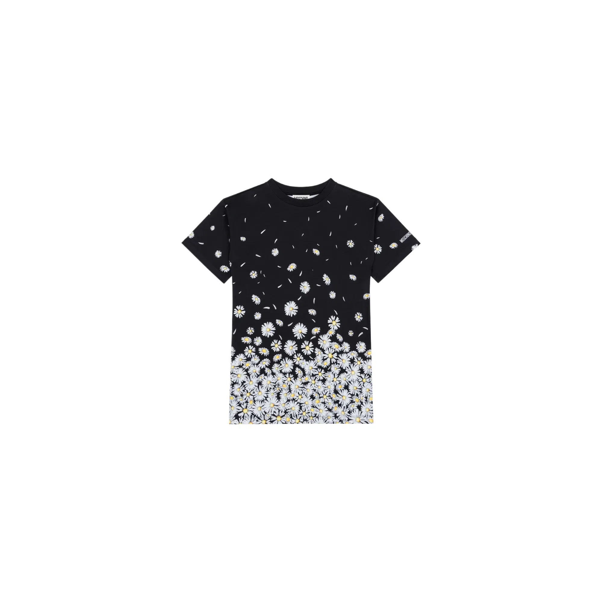 MOSCHINO Baumwoll-Interlock-Kleid Daisies Schwarz