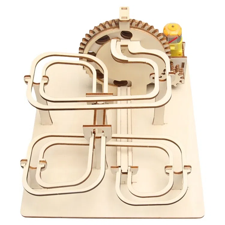 图米鱼 木制立体拼图机械轨道滚珠智力开发科学实验 早教益智玩具