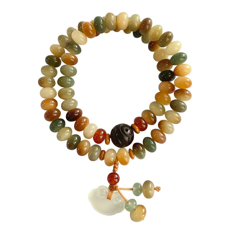 聆听花开 八方来财事业有成文玩新中式小众复古国潮吉祥如意平安喜乐万事顺遂轻奢高级感寓意好运洛誉元清 菩提根 手串 男女同款情侣款