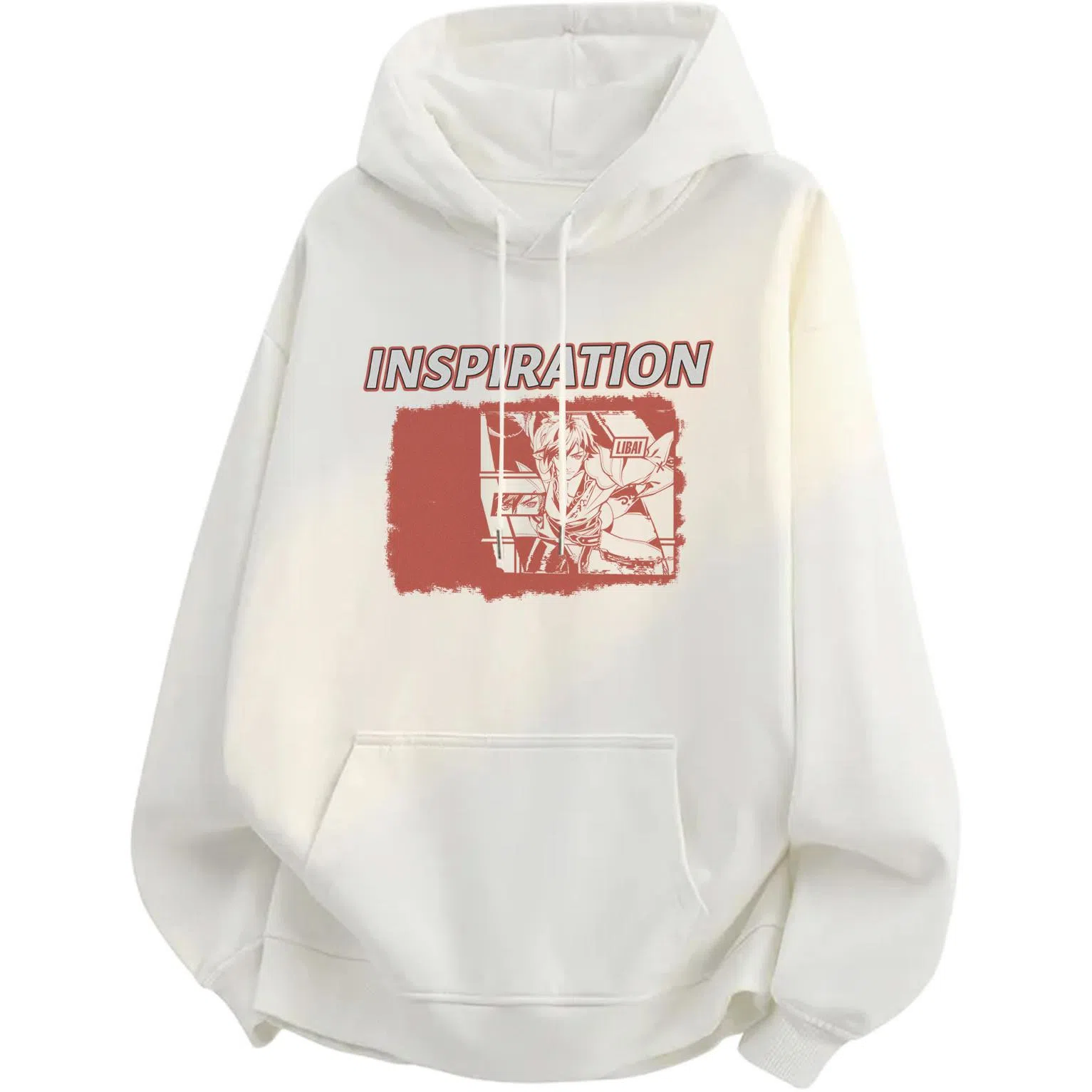 王者荣耀 美式漫画字母长袖连帽落肩款宽松舒适学生党少年感休闲时尚百搭卫衣 李白款 男女同款