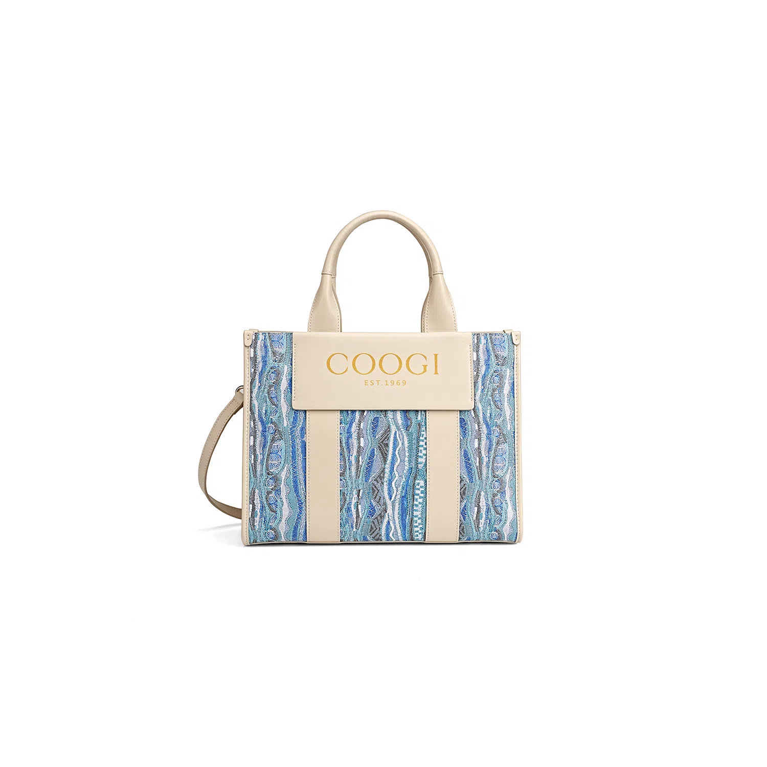COOGI Sweater Pattern PU Tote