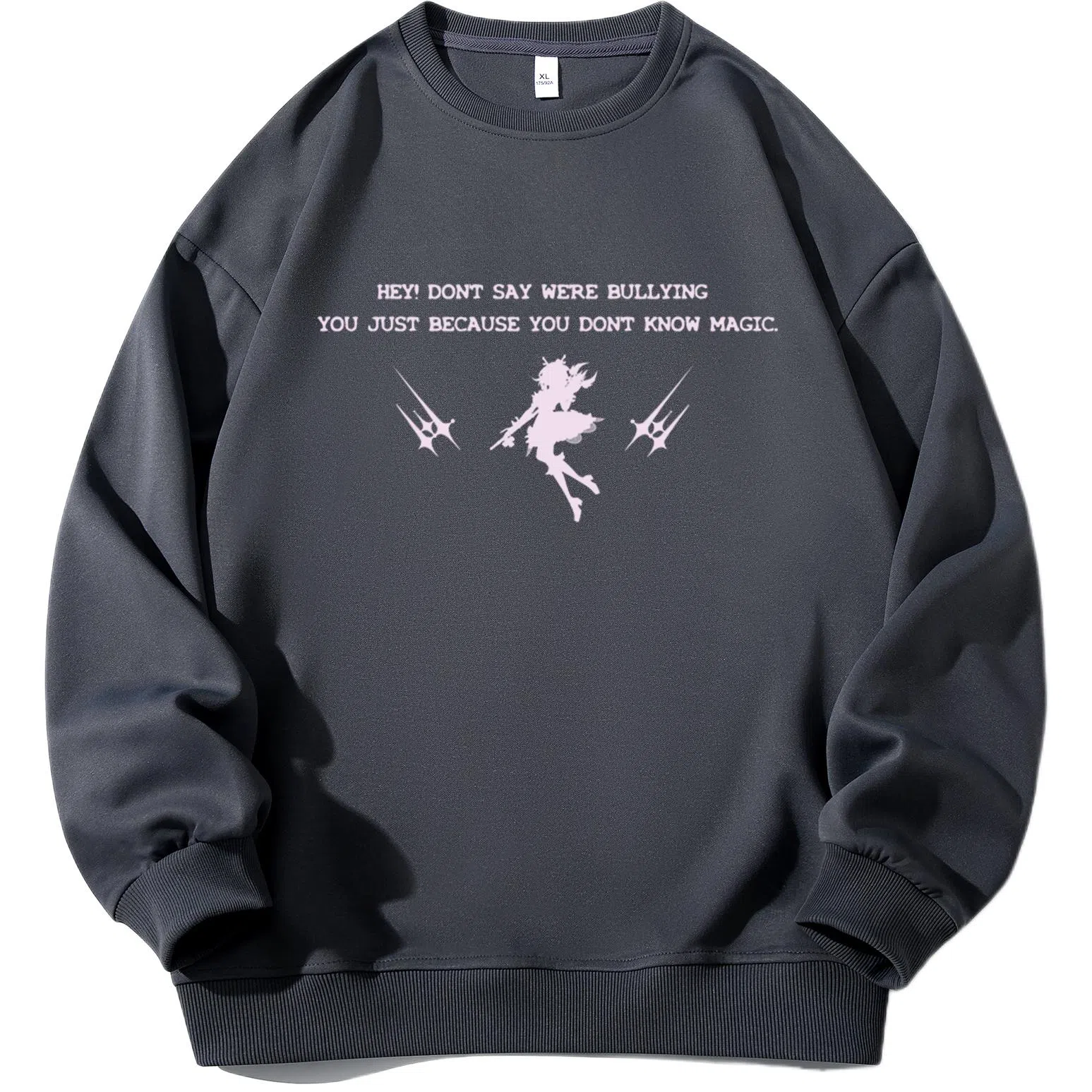 王者荣耀 美式人物流行字母长袖落肩款宽松舒适青少年高颜值休闲百搭时尚潮牌圆领卫衣 瑶款 男女同款