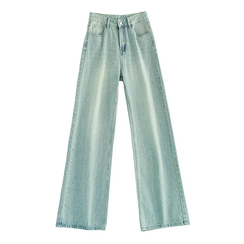 玫丝朵 宽松高腰适中阔腿牛仔裤 女款