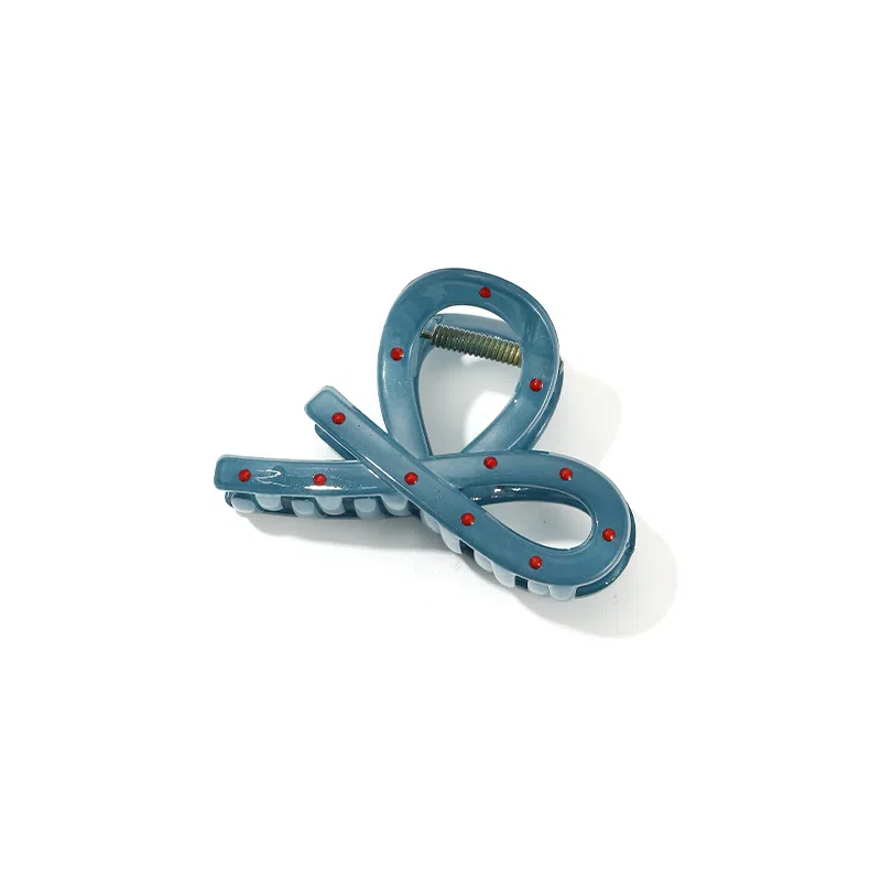 如花梦 丝带蝴蝶结波点韩系氛围感鲨鱼夹简约气质甜美 亚克力 发夹 女款