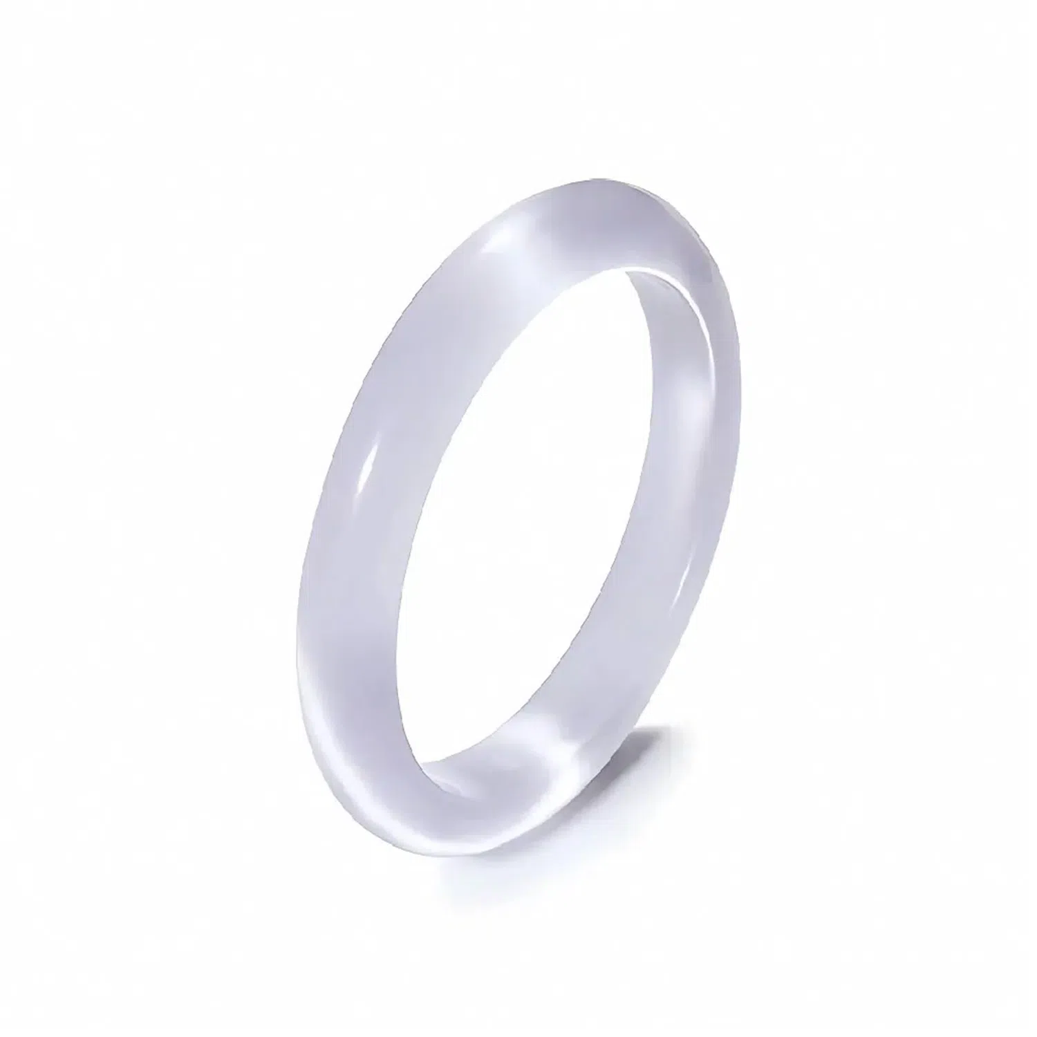 周纪福 白月光镯子 清透国潮新中式精致古风清冷感温润气质优雅小众叠戴镯子旗袍汉服百搭素圈甜蜜浪漫 玻璃猫眼 手镯 女款