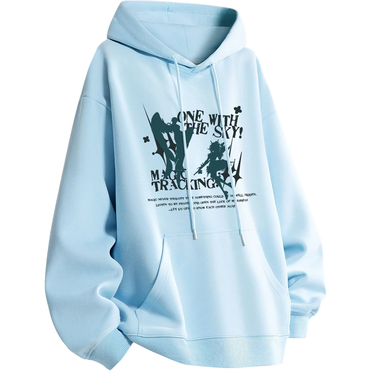 王者荣耀 美式复古人影剪影字母长袖连帽落肩款宽松舒适青少年高颜值休闲百搭时尚潮牌卫衣 云中君瑶款 男女同款