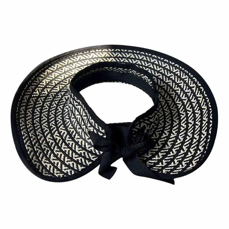 艾佳微 户外海边游玩日常通勤大檐可折叠防晒空顶帽子夏季遮阳帽防紫外线草帽 聚酯纤维 渔夫帽 男女同款情侣款