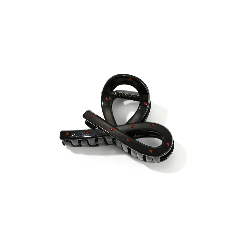 如花梦 丝带蝴蝶结波点韩系氛围感鲨鱼夹简约气质甜美 亚克力 发夹 女款