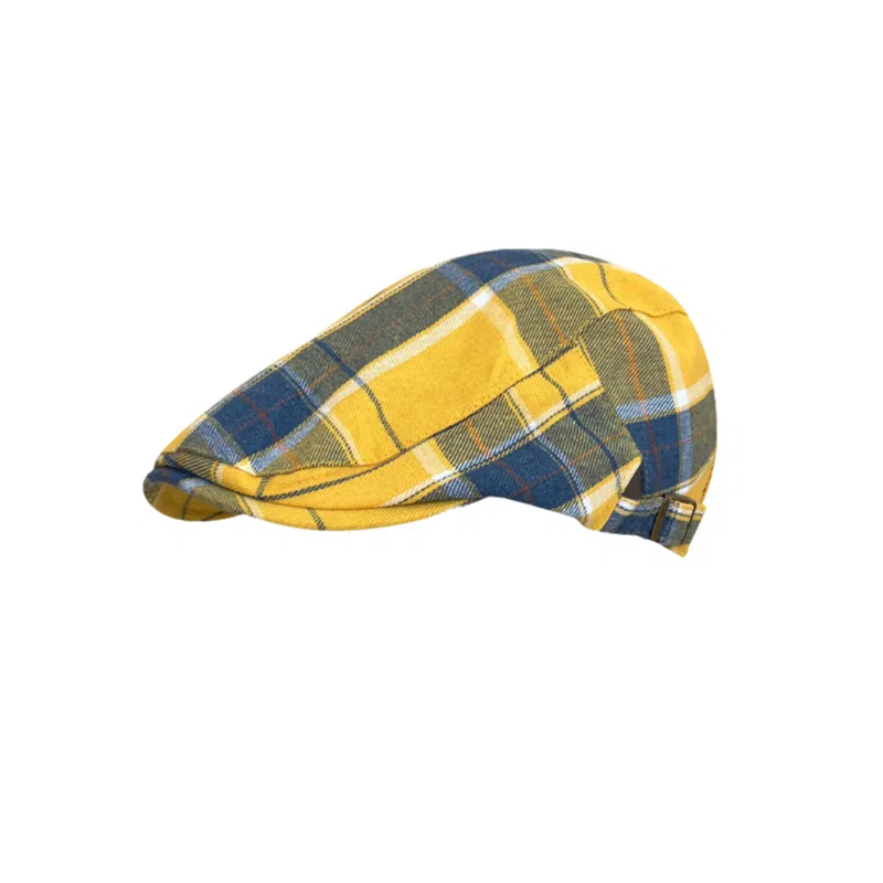 艾佳微 英伦风复古格子前进夏季反戴显脸小大头围多巴胺鸭舌 棉 贝雷帽 男女同款情侣款