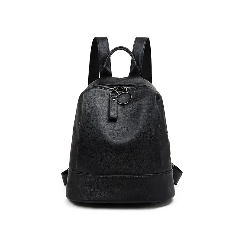 老人头 时尚简约通勤高级质感 头层牛皮 双肩包 常规 女款 多色