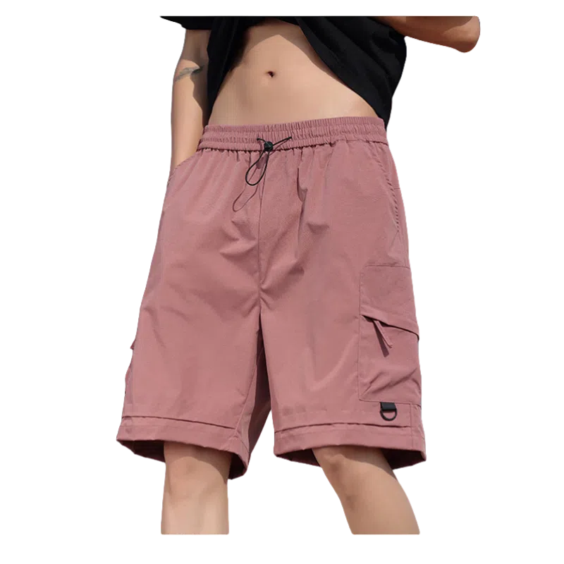 北极绒 时尚舒适潮流裤子运动五分裤薄款宽松户外速干冰丝潮牌休闲短裤 男款