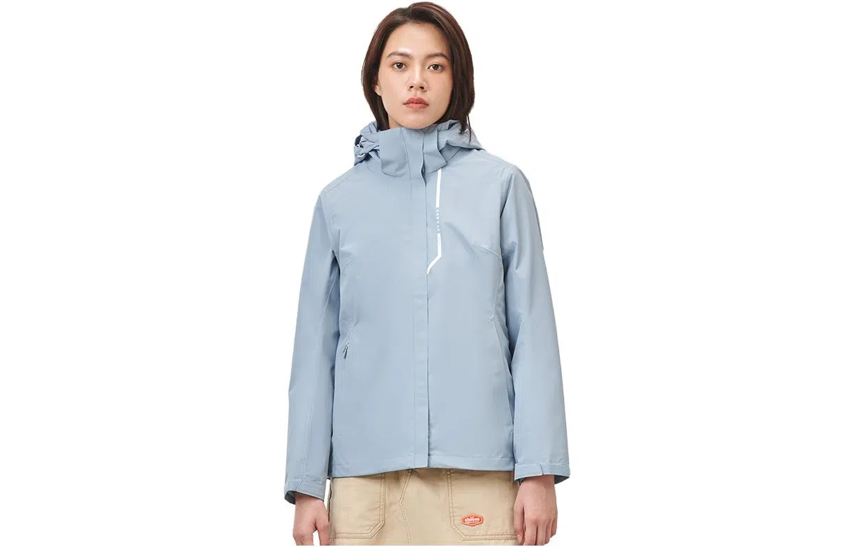 探路者 纯色防风保暖三合一冲锋衣 女款