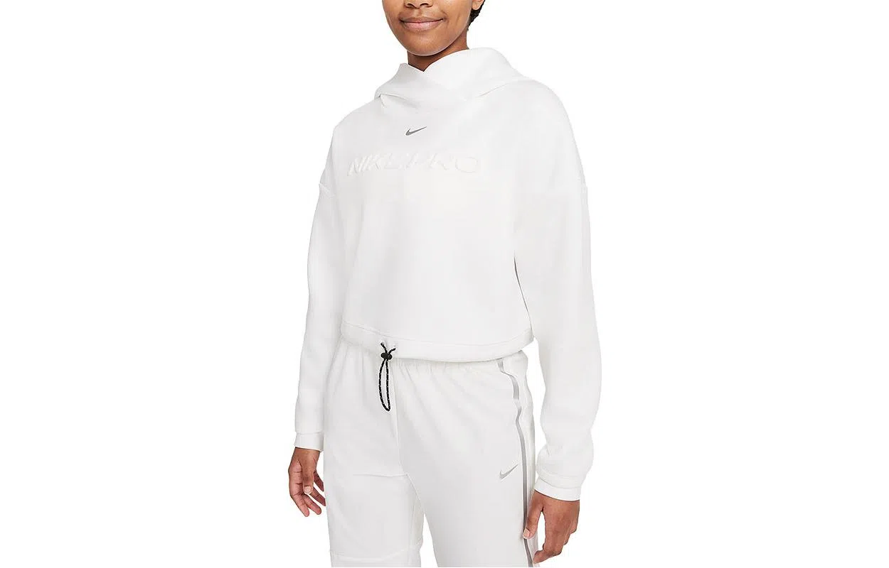 Nike Pro Logo Hoodie White