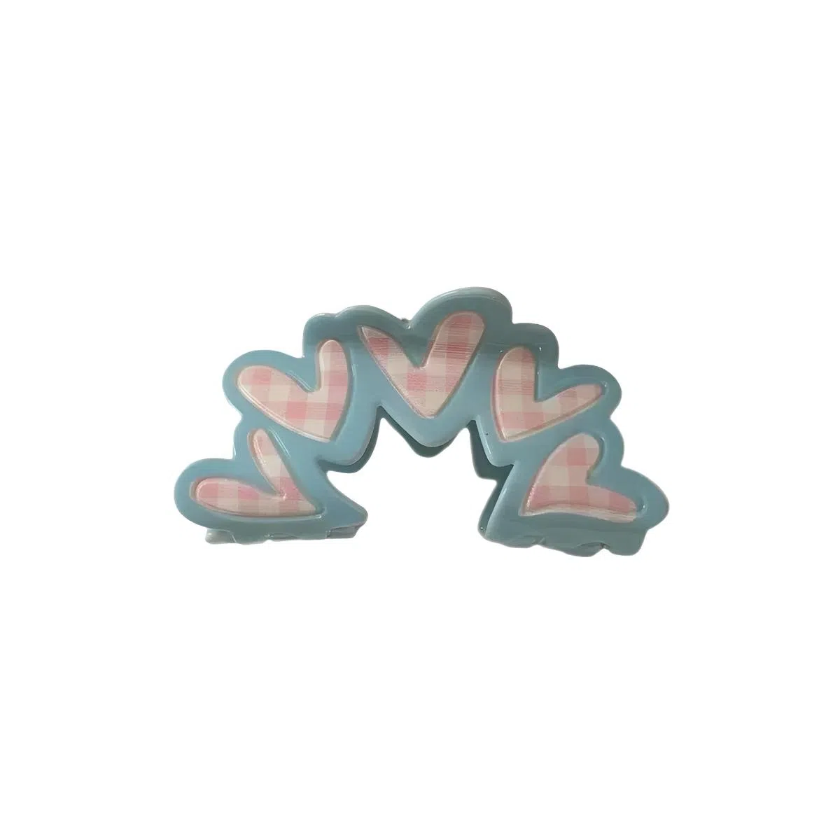 希铃 奶油系列碎花格纹蝴蝶结#好运 亚克力 发夹 女款