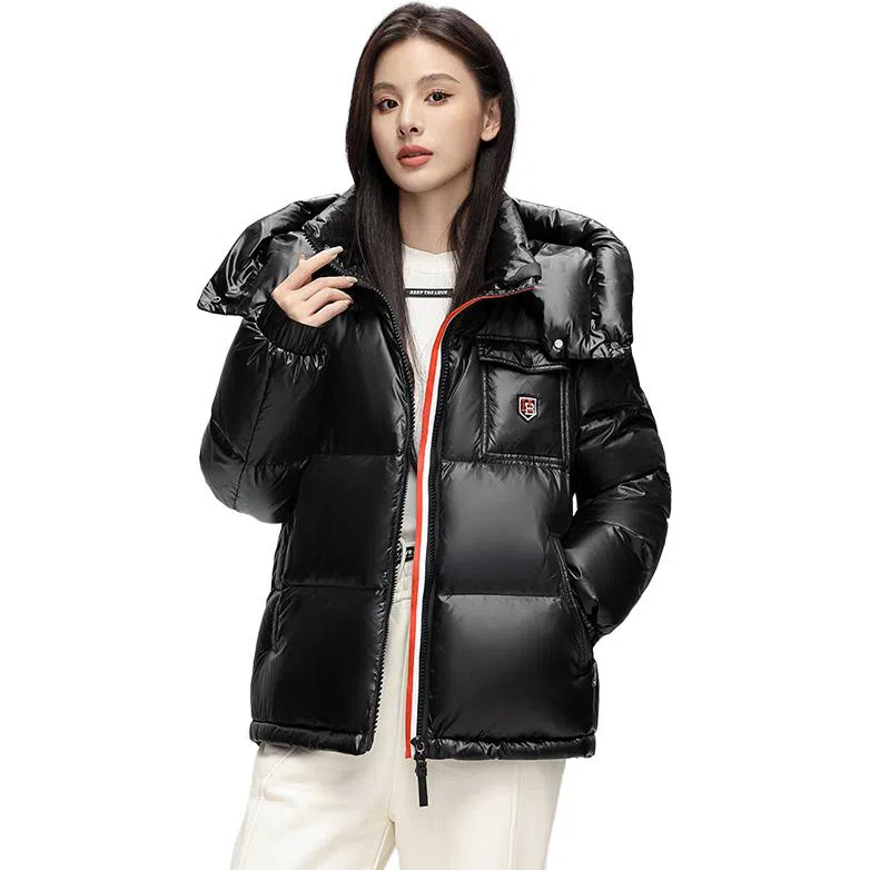 鸭鸭 时尚百搭加厚鸭绒保暖休闲短款连帽羽绒服 男女同款