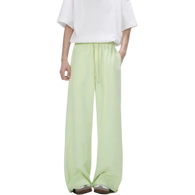 顶峰保罗 美式凉感复古痞帅直筒长裤情侣潮牌薄款宽松简约舒适小众百搭显瘦显高运动休闲裤 男女同款