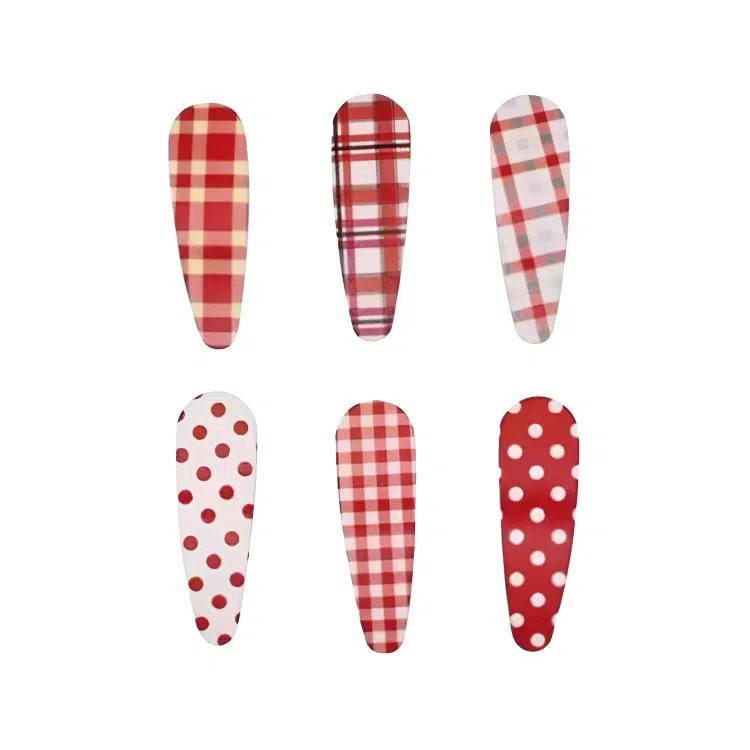 希铃 复古波点格子 亚克力 发夹 女款