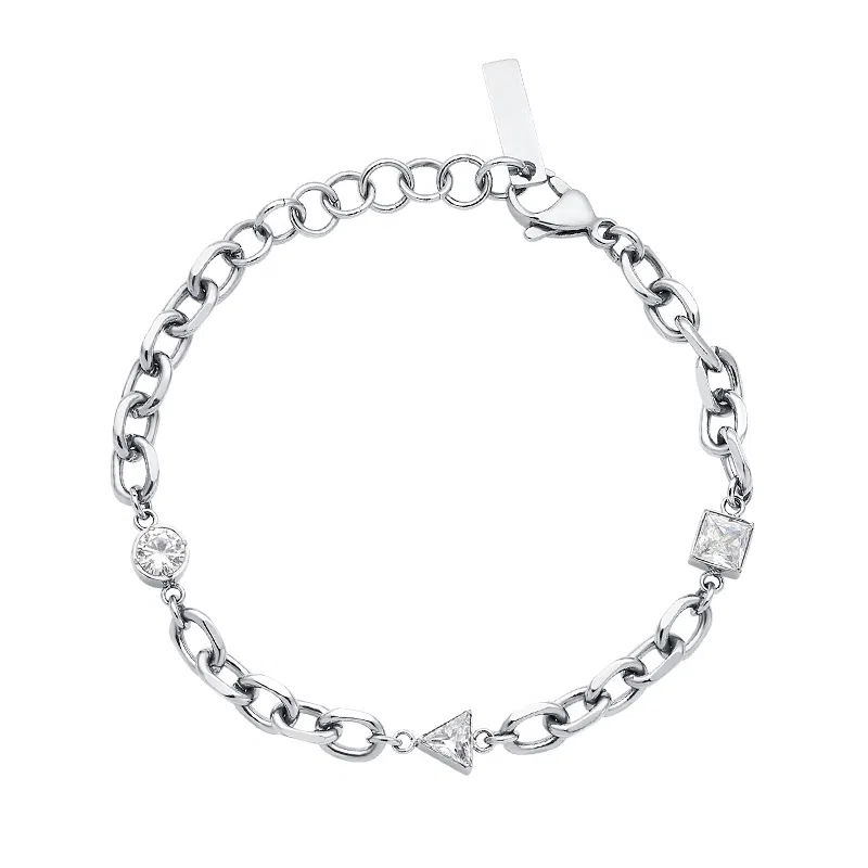 芊淑歆 几何设计 优雅简约精致闪耀时尚个性潮流独特可调节高级感首饰 钛钢 手链 男款