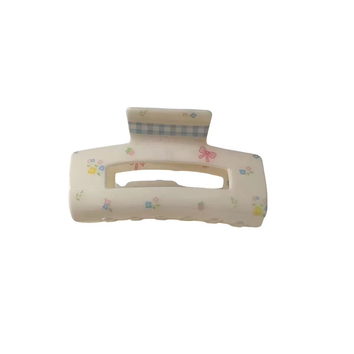 希铃 奶油系列碎花格纹蝴蝶结#好运 亚克力 发夹 女款