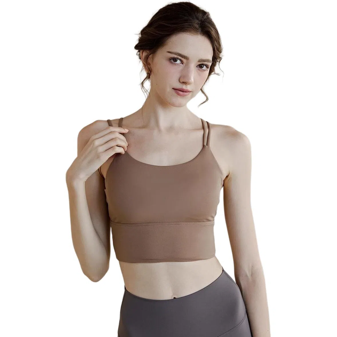 达兹 纯色防震固定胸垫跑步不上滑美背瑜伽健身运动内衣 女款