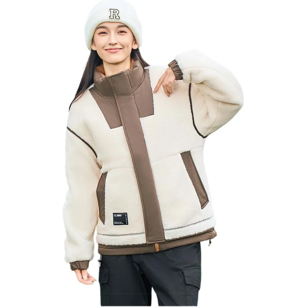 鸭鸭 时尚百搭短款双面穿无帽立领羽绒服 男女同款