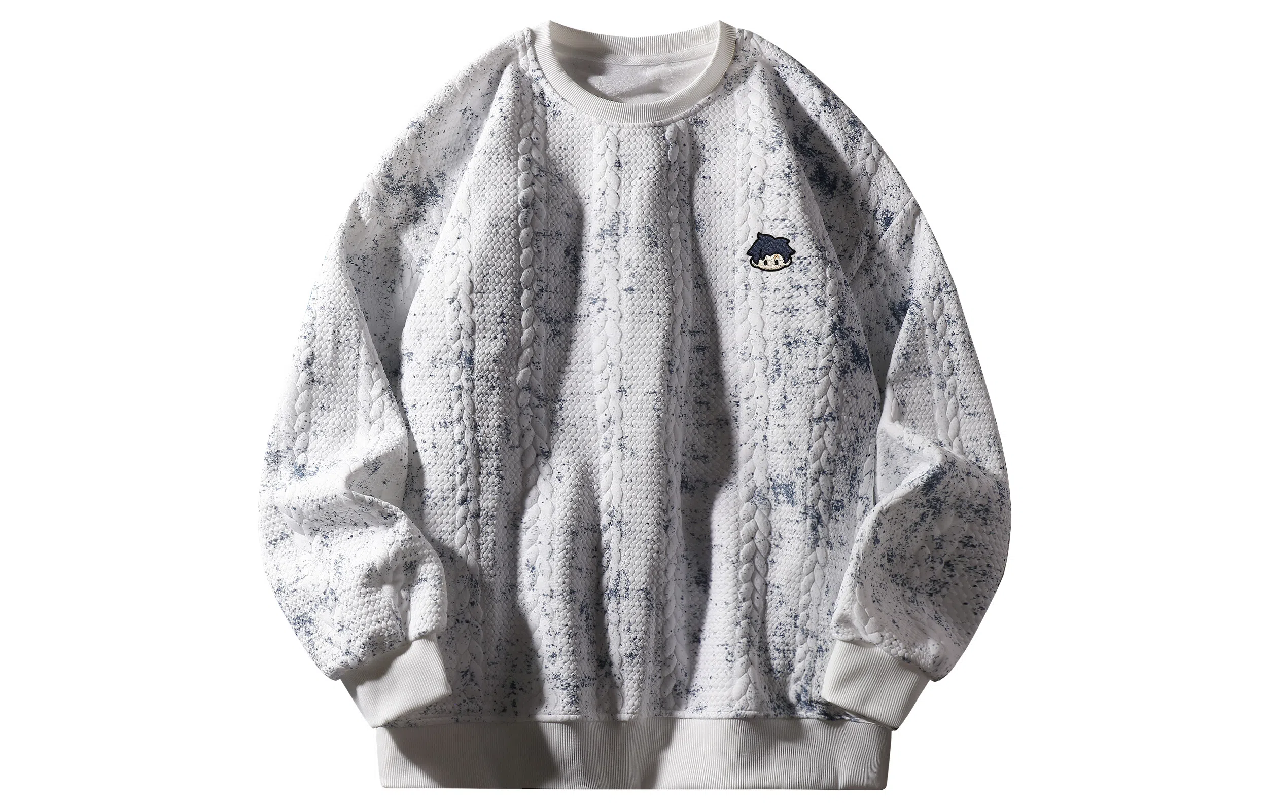 王者荣耀 美式复古扎染提花人物头像圆领肌理感套头外搭内穿舒适百搭长袖针织衫 铠款 男女同款