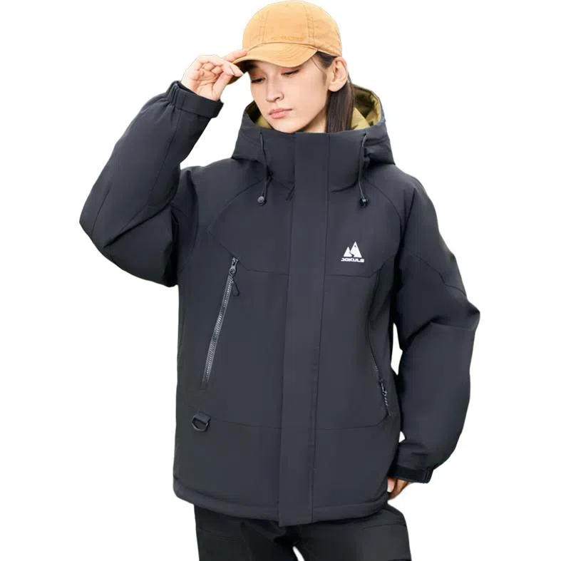 鸭鸭 纯色拉链简约羽绒服 女款