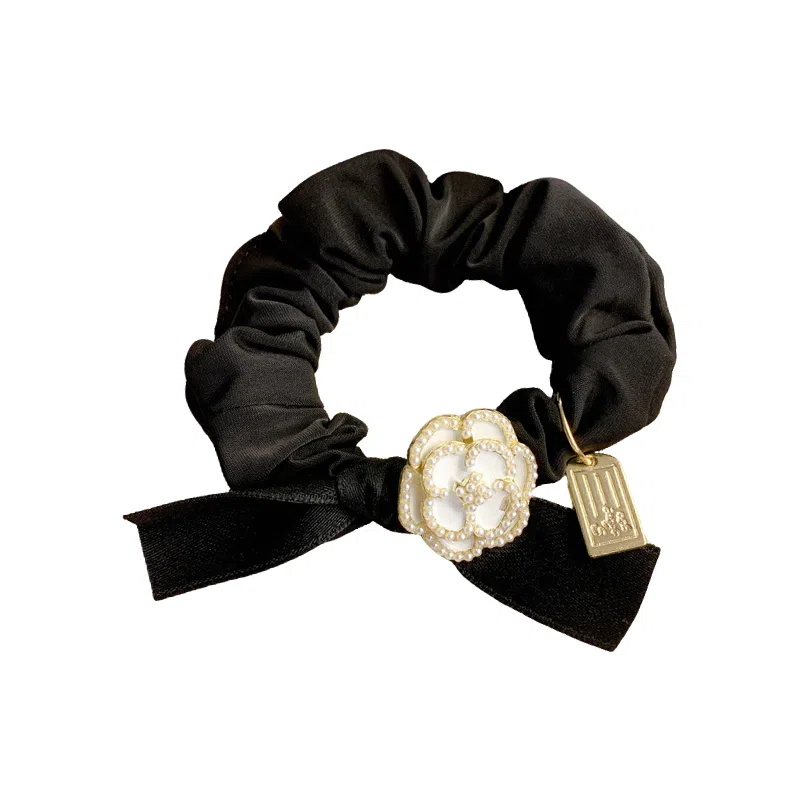 蒙妮 韩系气质山茶花高马尾头绳 布艺 发圈 女款