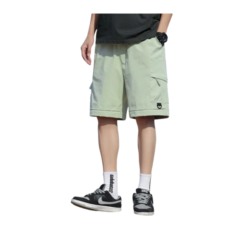 北极绒 时尚舒适潮流裤子运动五分裤薄款宽松户外速干冰丝潮牌休闲短裤 男款