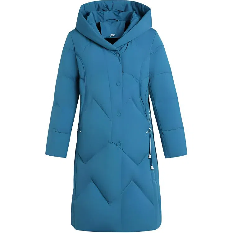 鸭鸭 纯色时尚休闲连帽宽松简约长袖羽绒服 女款