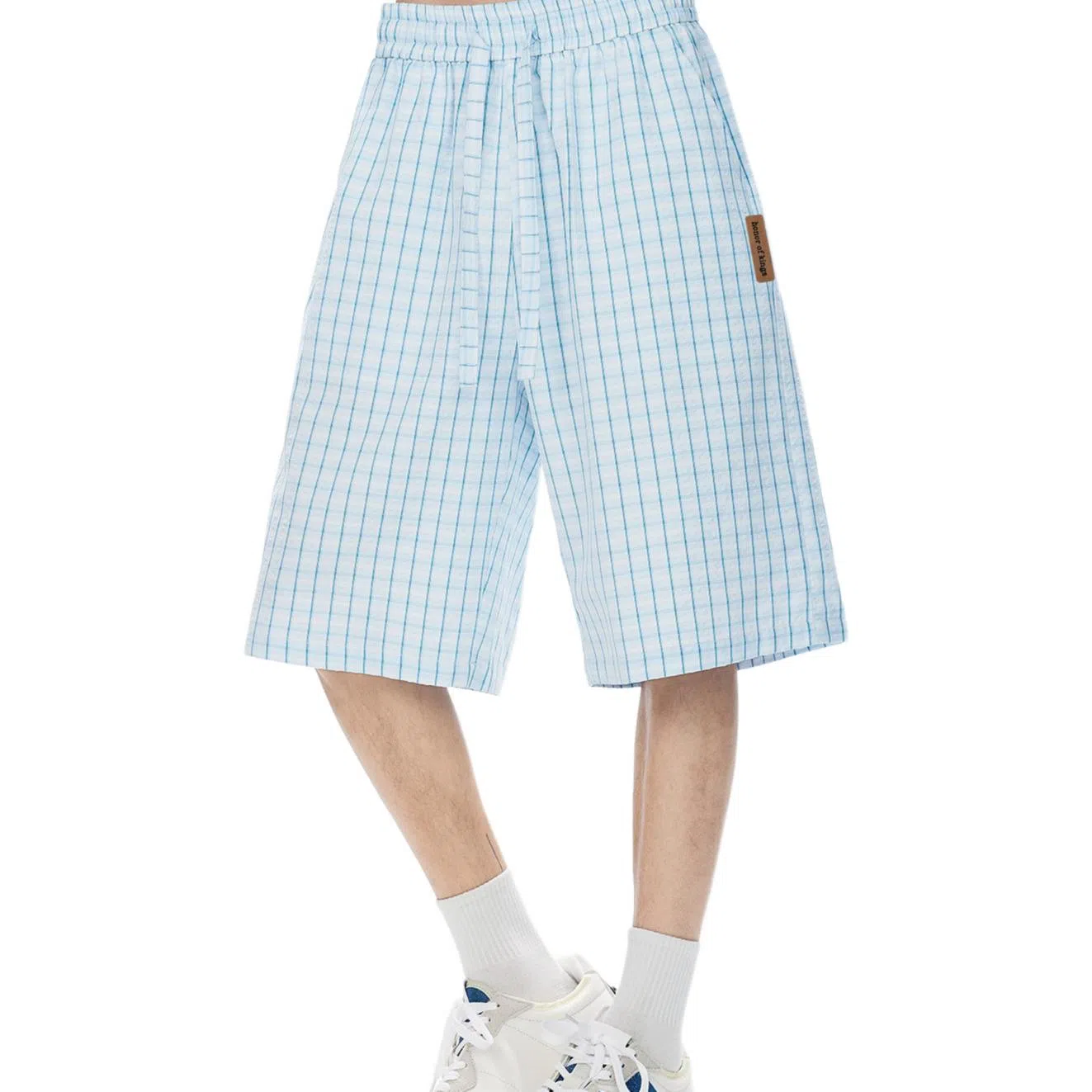 王者荣耀 美式复古格子五分裤宽松舒适透气居家户外运动休闲时尚百搭潮流篮球裤 男女同款