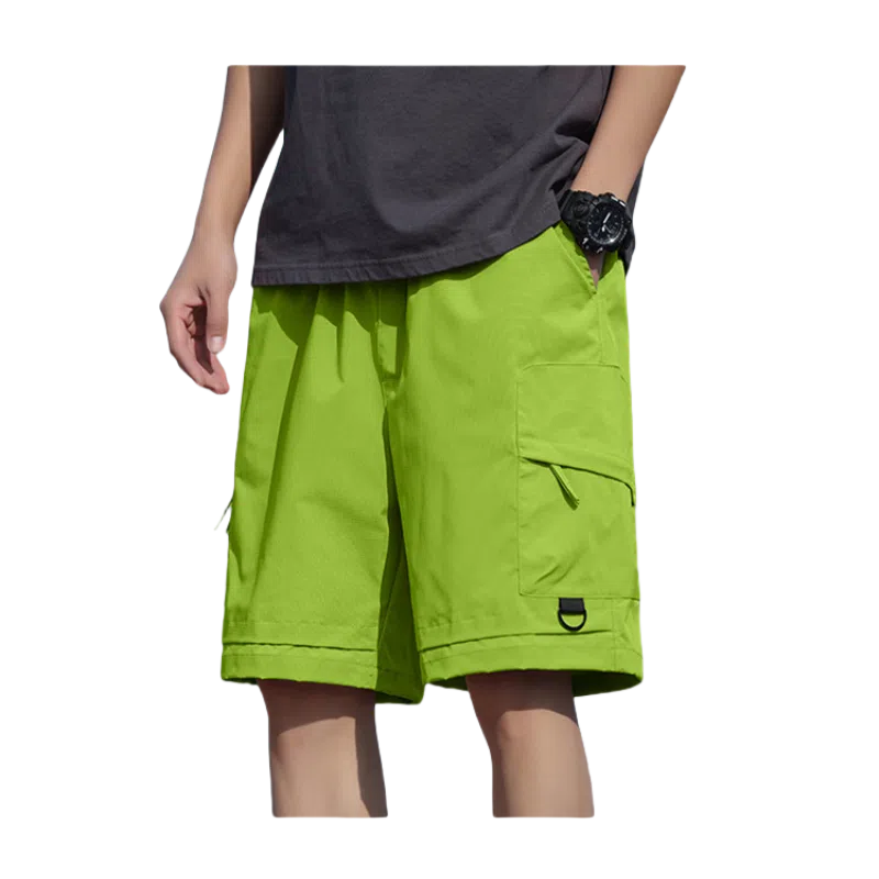 北极绒 时尚舒适潮流裤子运动五分裤薄款宽松户外速干冰丝潮牌休闲短裤 男款