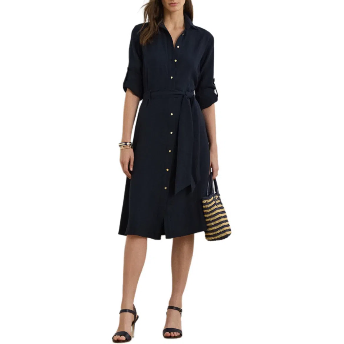 Lauren Ralph Lauren Slim Shirt Dress Navy