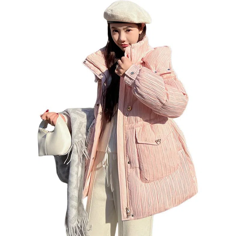 鸭鸭 纯色连帽简约舒适羽绒服 女款