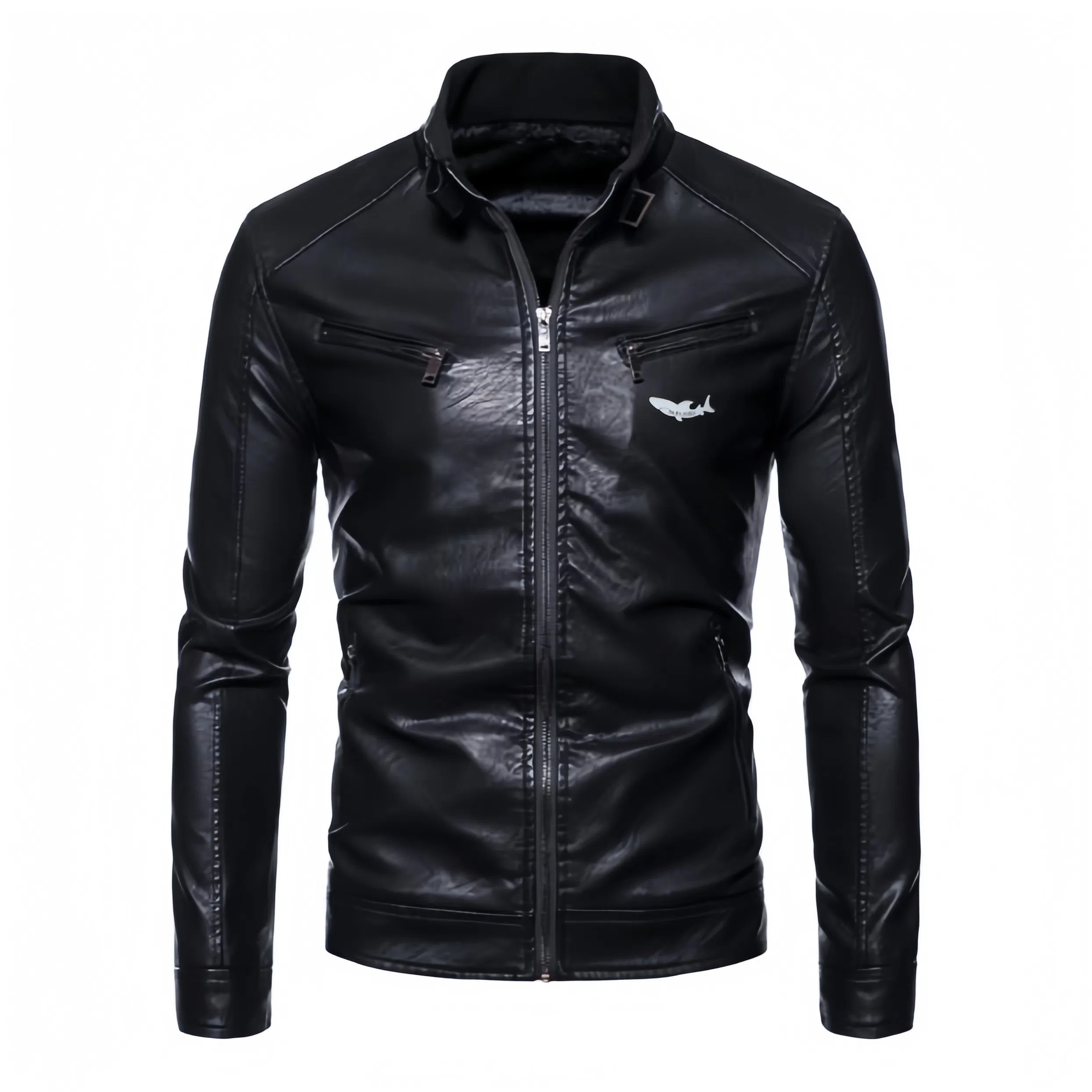 大白鲨 立领百搭潮流皮衣 男款