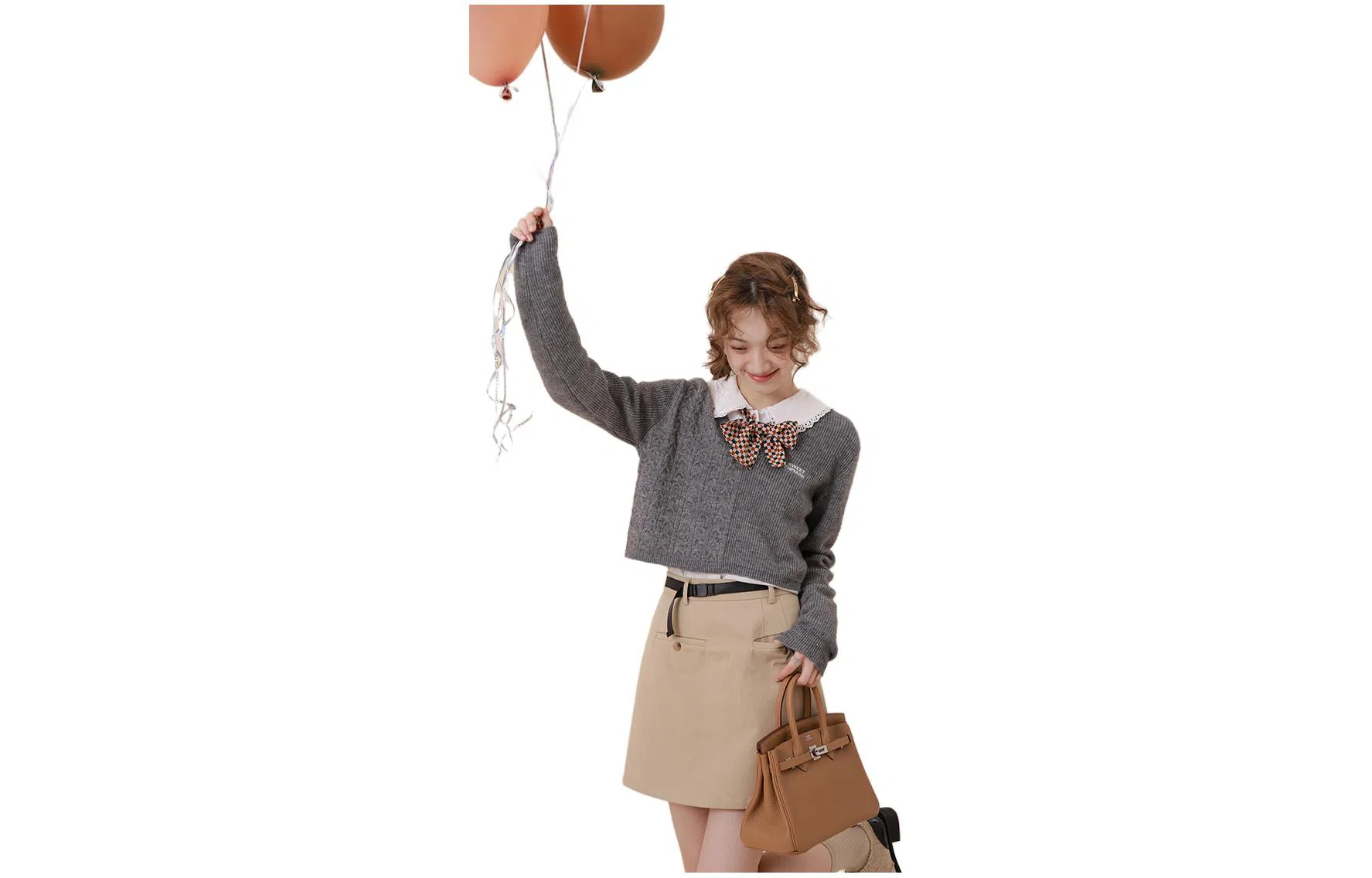 花栗鼠小姐 套头长袖针织衫 女款