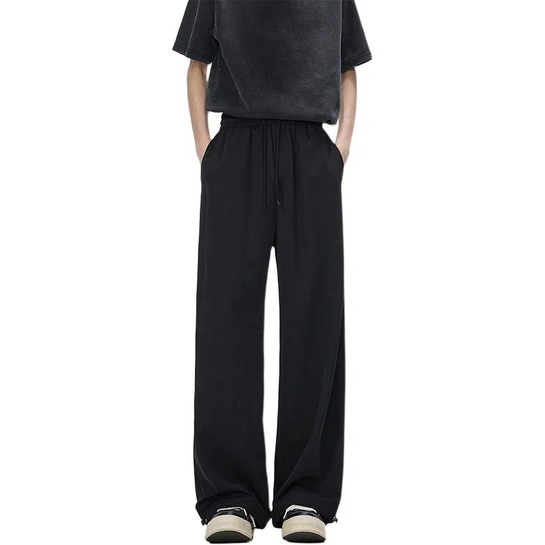 顶峰保罗 美式凉感复古痞帅直筒长裤情侣潮牌薄款宽松简约舒适小众百搭显瘦显高运动休闲裤 男女同款