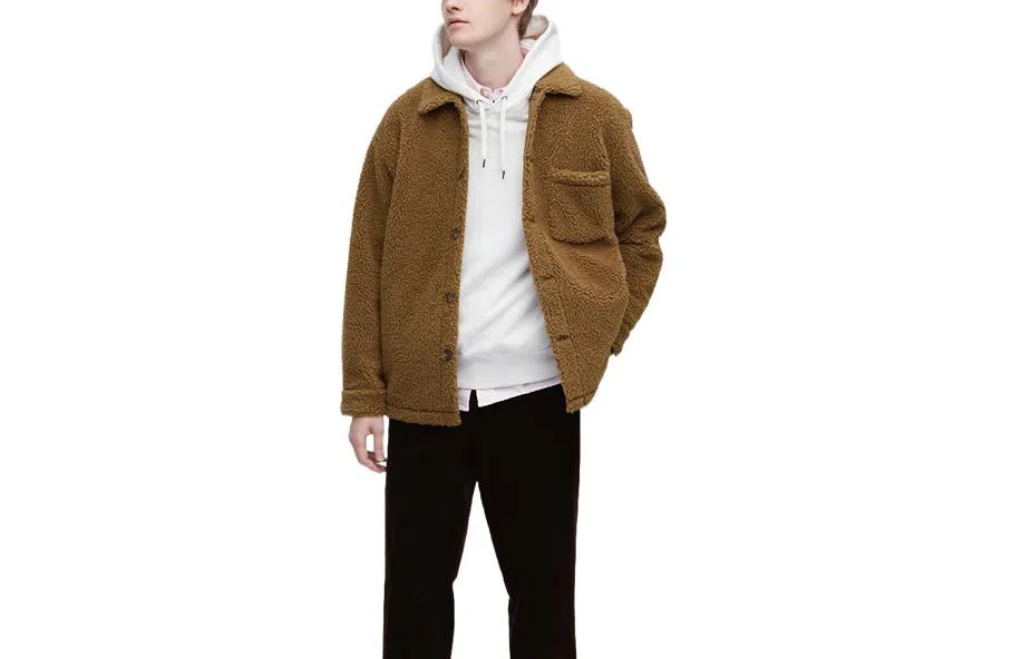 UNIQLO Fleece Shirt Jacket Camel