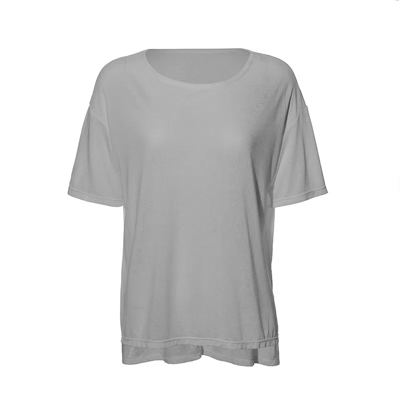 达兹 纯色落肩宽松瑜伽透气跑步短袖健身衣 女款