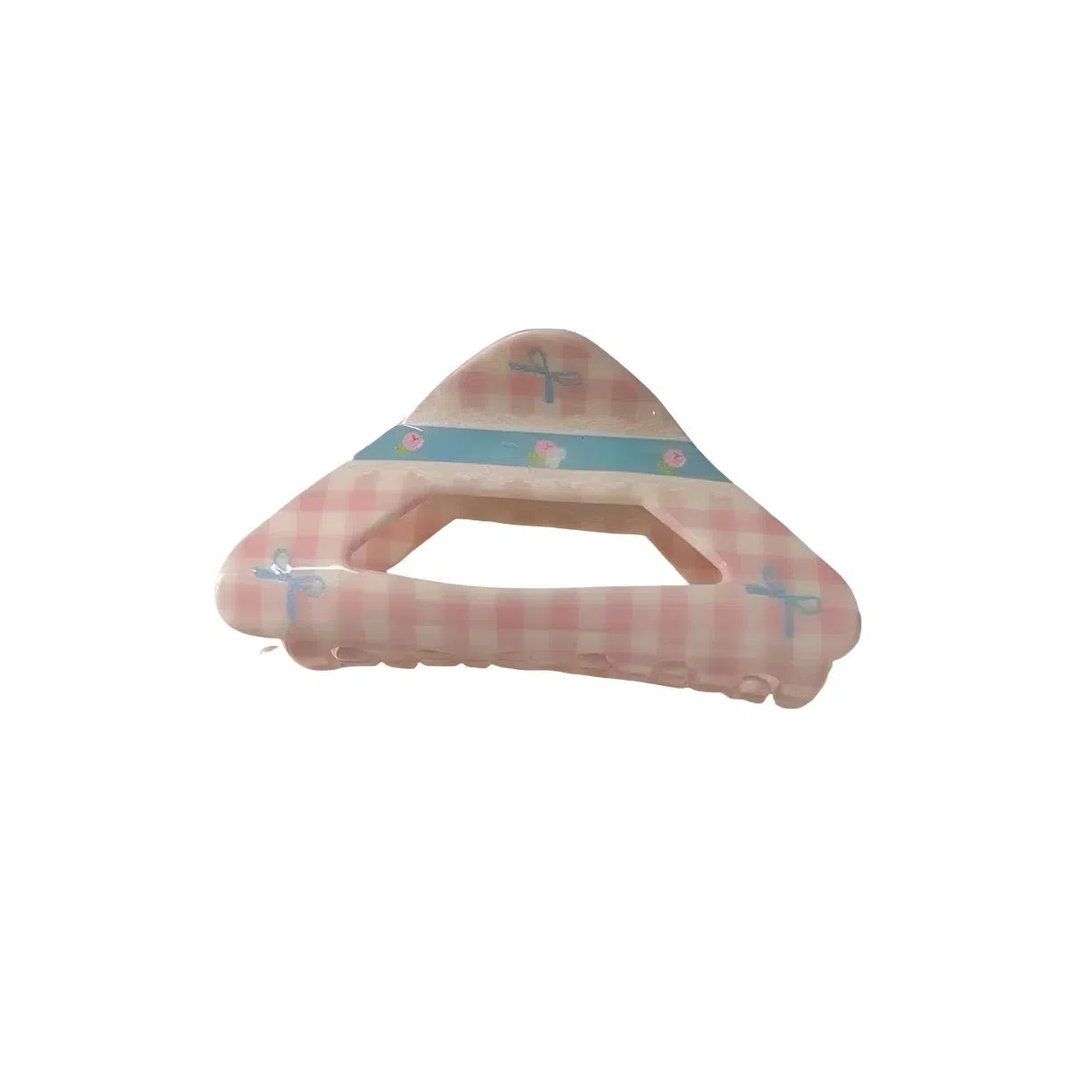 希铃 奶油系列碎花格纹蝴蝶结#好运 亚克力 发夹 女款