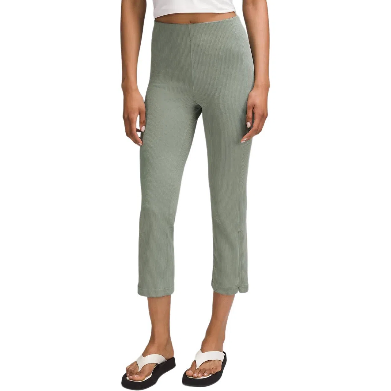 lululemon Ribbed Softstreme Zip-Leg High-Rise Cropped Pants 25"